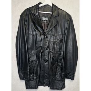 Vintage Men’s Mexican Soft Leather Jacket By Botas Moy Sz 46 L XL Mid Length
